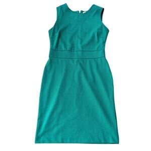 Banana Republic Green Midi Dress Size 8 Gold Zip Back